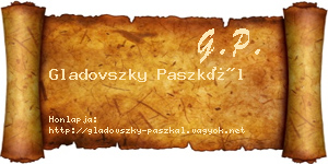 Gladovszky Paszkál névjegykártya